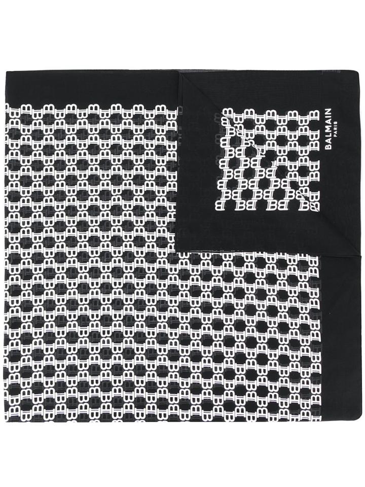Balmain Monogram Scarf - Black