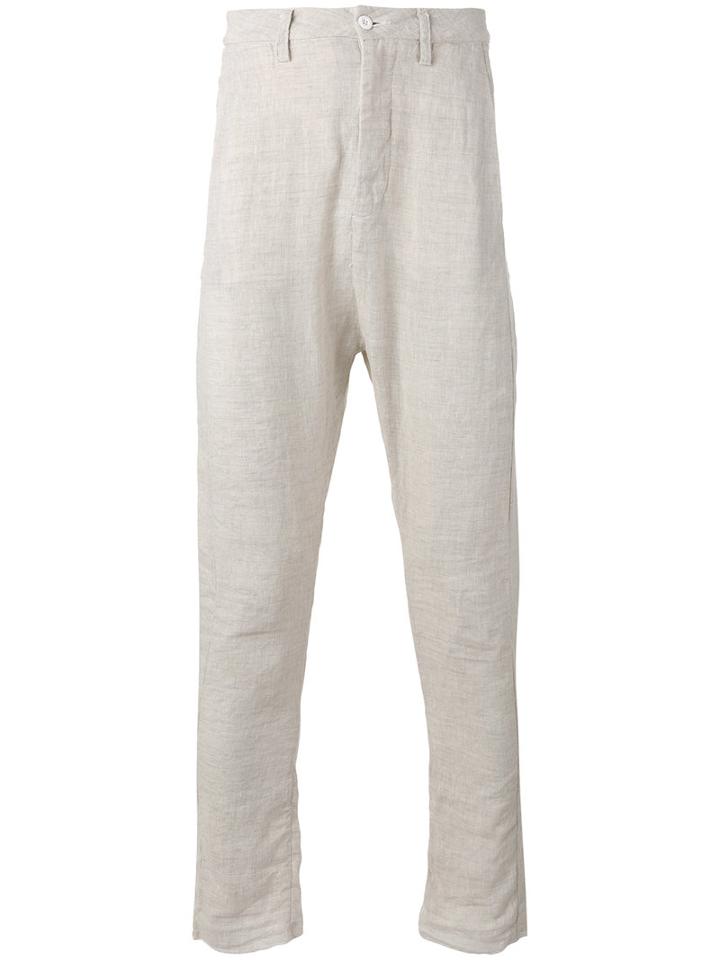 Poème Bohémien Slim-fit Trousers, Men's, Size: 46, Nude/neutrals, Linen/flax/cotton