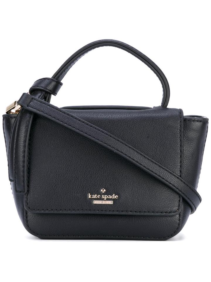 Logo Plaque Tote Bag - Women - Leather/polyester - One Size, Black, Leather/polyester, Kate Spade