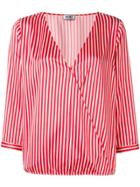 Liu Jo Striped V-neck Top - Red