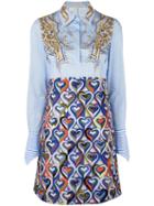 Mary Katrantzou 'montague' Dark Showmanship Dress, Women's, Size: 8, Grey, Silk/cotton/glass