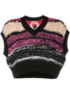 No21 Cropped Chunky Knitted Top - Black