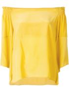 Semicouture Off The Shoulder Blouse - Yellow & Orange