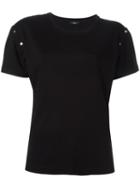 Diesel Studded Sleeve T-shirt, Women's, Size: Medium, Black, Lyocell