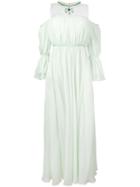Giambattista Valli Peasant Sleeve Necklace Dress, Women's, Size: 42, Green, Silk/cotton/polyamide/viscose