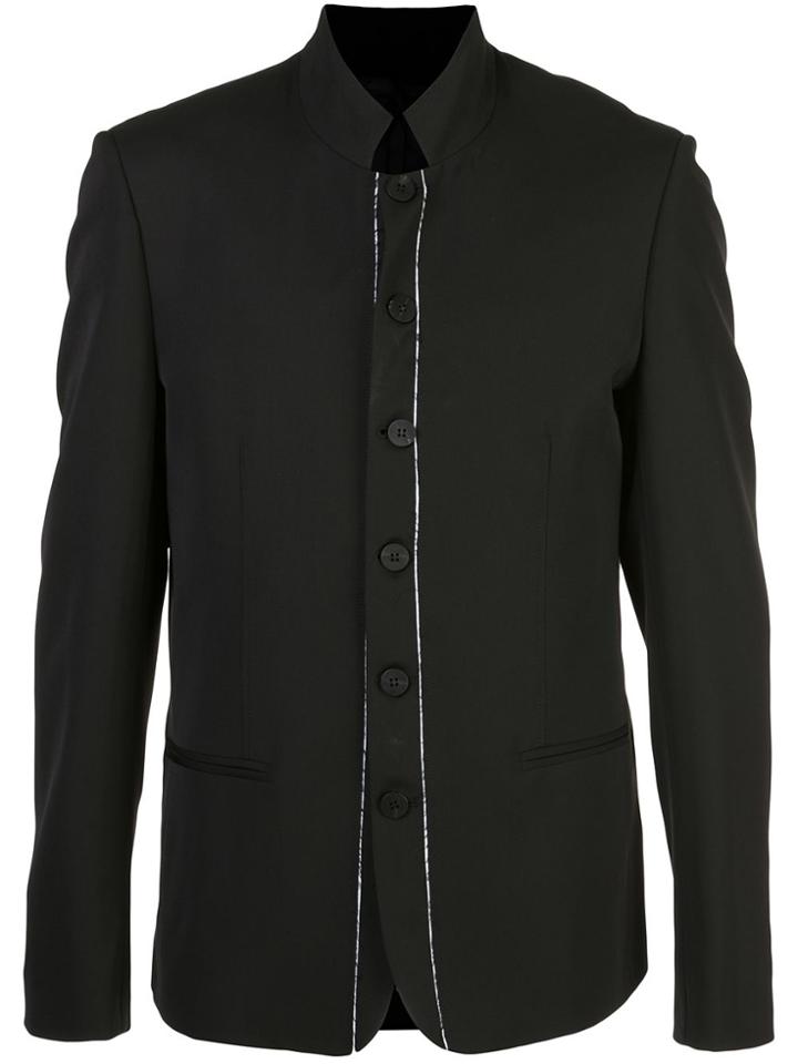 Isabel Benenato Trimmed Tailored Blazer - Black