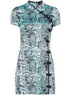 De La Vali Suki Tiger Print Mini Dress - Blue