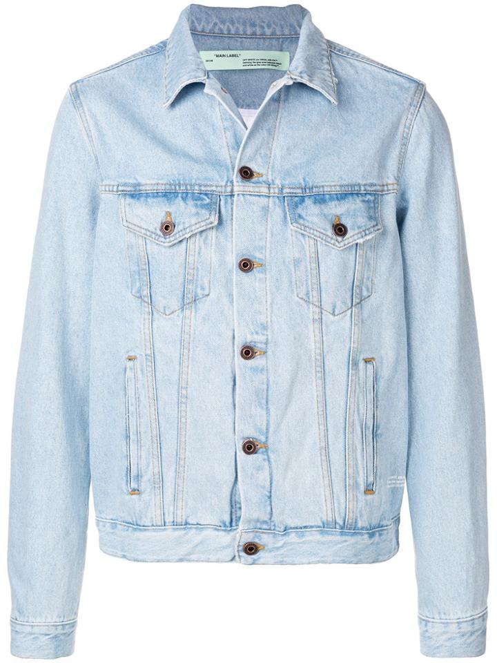 Off-white Graphic Print Denim Jacket - Blue