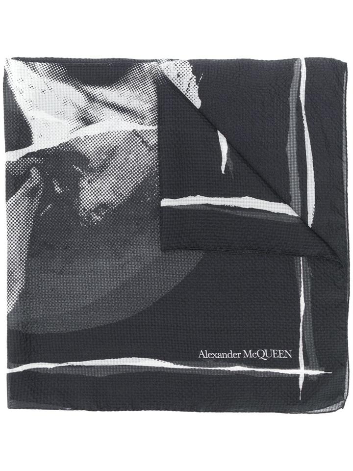Alexander Mcqueen Graphic Print Foulard - Black