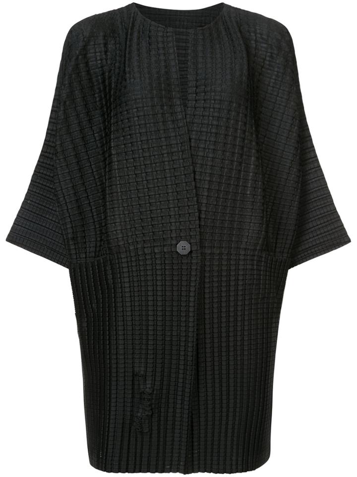 Pleats Please By Issey Miyake Arare Coat - Black
