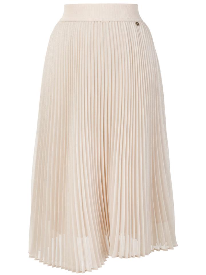 Twin-set Midi Pleated Skirt - Nude & Neutrals