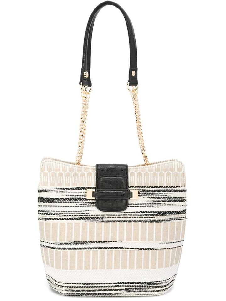 Christian Siriano Aziza Shoulder Bag, Women's, Nude/neutrals, Linen/flax/pvc
