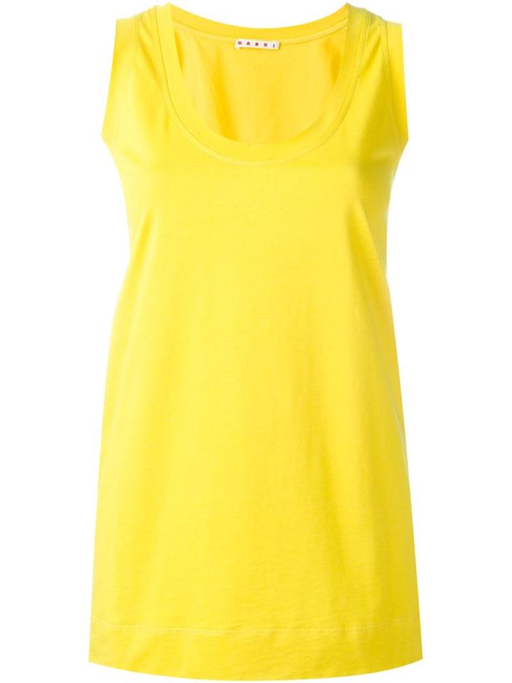 Marni Scoop Neck Tank Top, Women's, Size: 42, Yellow/orange, Cotton/spandex/elastane