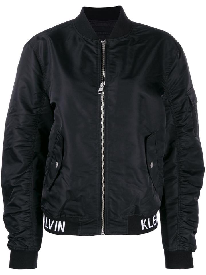 Calvin Klein Jeans Institutional Hem Bomber Jacket - Black