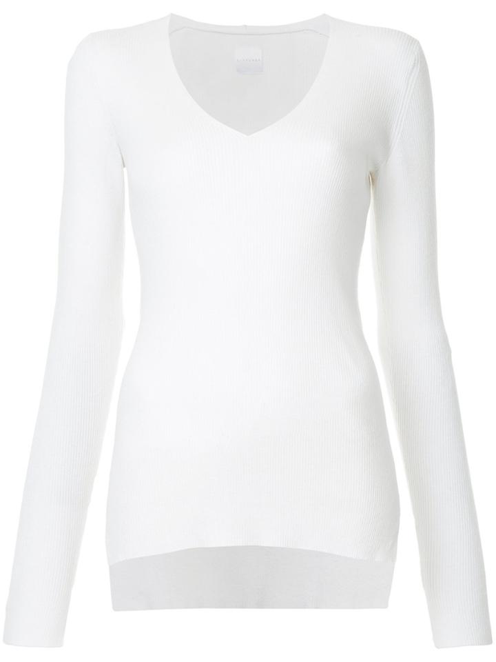 Cityshop Slim Fit V-neck Top - White