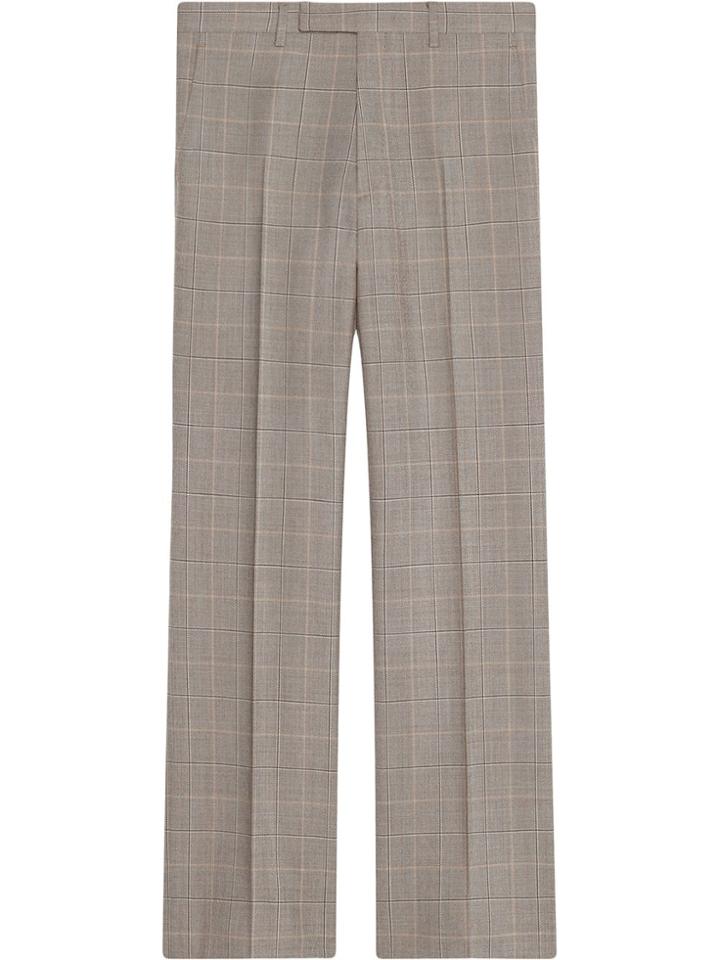 Gucci Check Wool Pants - Neutrals