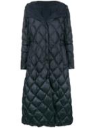 Max Mara Quilted Long Raincoat - Blue