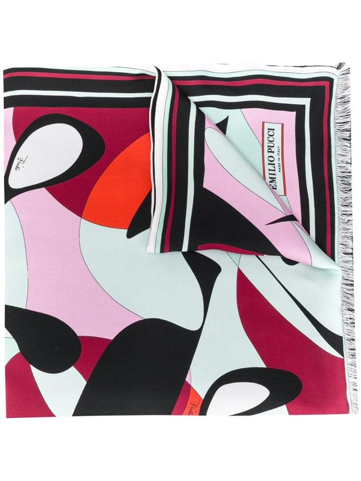 Emilio Pucci Alex Print Rectangular Silk Scarf - Pink