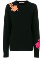 Christopher Kane Flower Embroidery Crewneck - Black