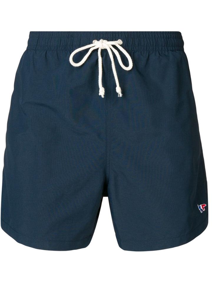 Maison Kitsuné Elastic Waist Swim Shorts - Blue
