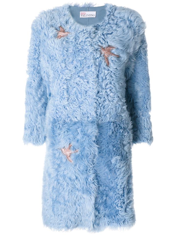Red Valentino Embroidered Coat - Blue
