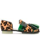 House Of Holland Animal Print Cutout Loafers