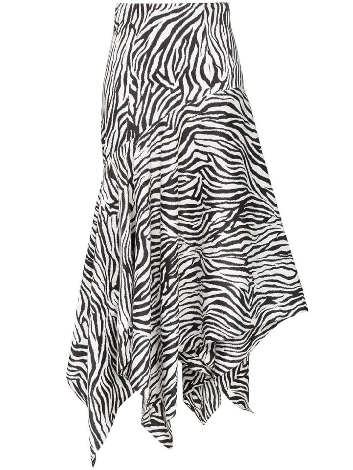 Solace London Lonnie Zebra-print Midi Skirt - Black