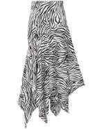 Solace London Lonnie Zebra-print Midi Skirt - Black