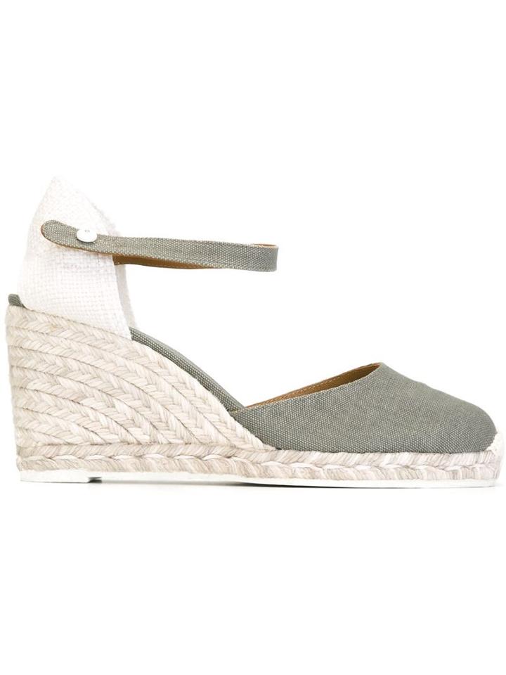 Castañer Wedge Espadrilles, Women's, Size: 41, Green, Cotton/leather/rubber