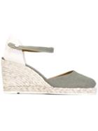 Castañer Wedge Espadrilles, Women's, Size: 41, Green, Cotton/leather/rubber