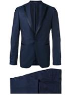 Tagliatore Peaked Lapel Two-piece Suit, Men's, Size: 50, Blue, Virgin Wool/cupro