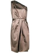 Dsquared2 Metallic One Shoulder Dress - Brown