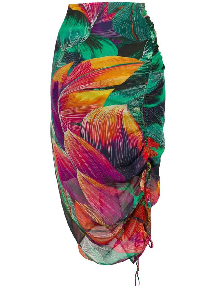 Pinko Floral Print Skirt - Green