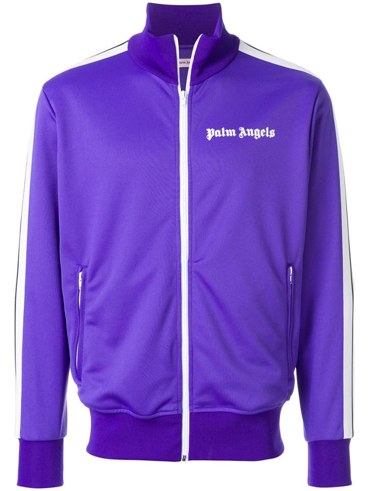 Palm Angels Zipped Up Track Jacket - Pink & Purple