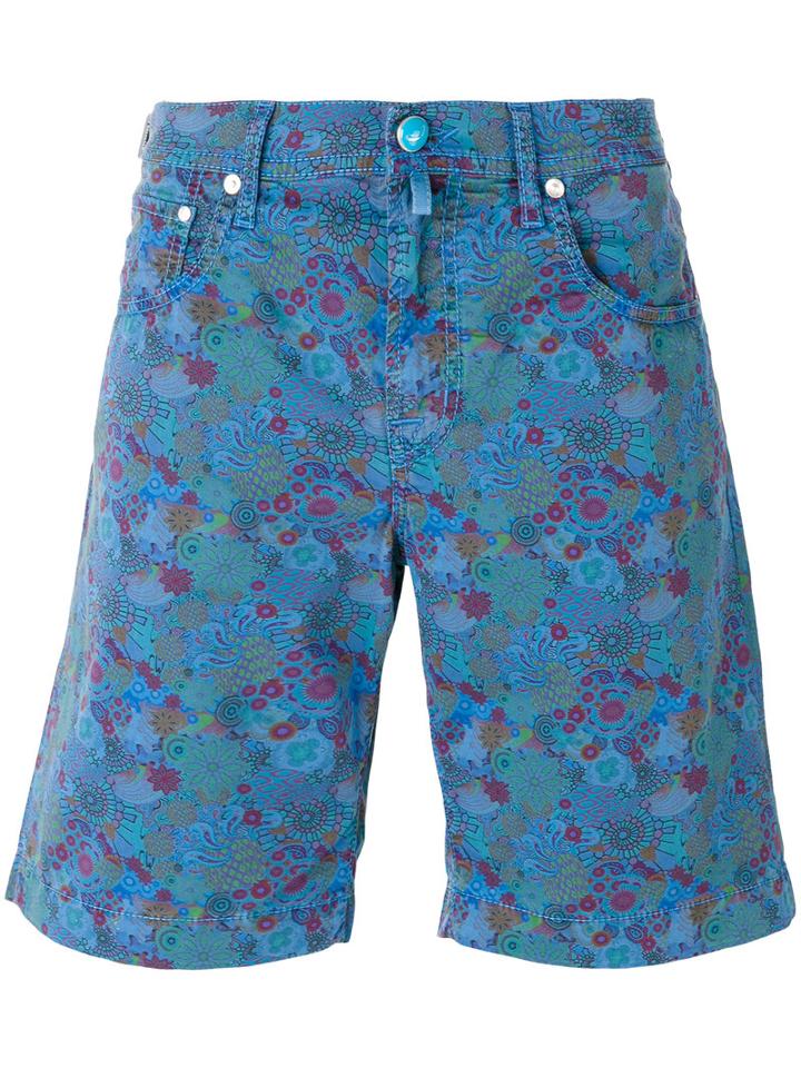 Jacob Cohen - Floral Print Shorts - Men - Cotton/spandex/elastane - 34, Blue, Cotton/spandex/elastane