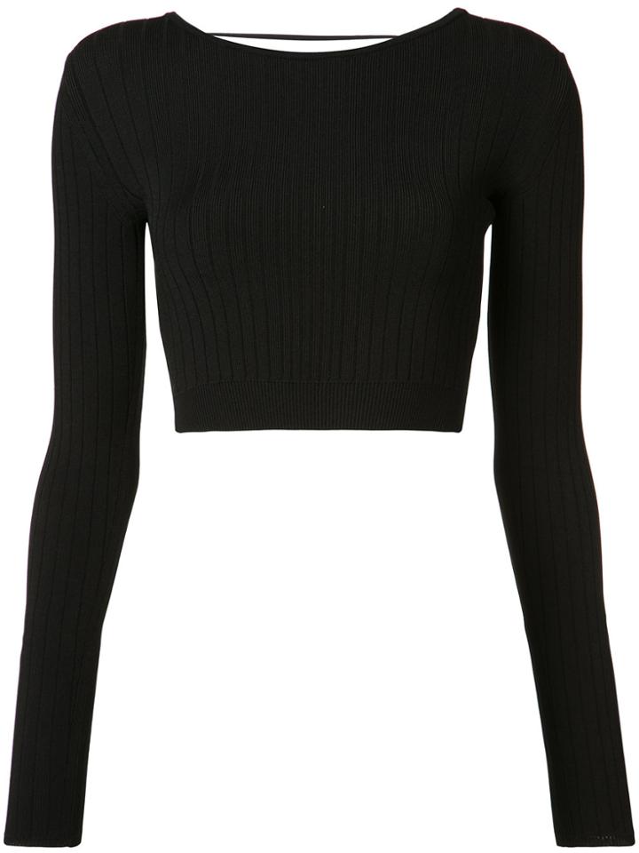 Cushnie Et Ochs Laced Back Cropped Top - Black