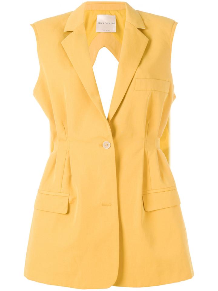 Erika Cavallini Open-back Gilet - Yellow & Orange