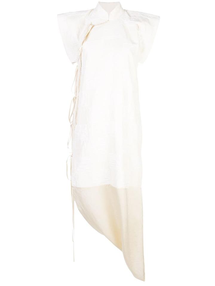 Uma Wang Asymmetric Patchwork Dress - White