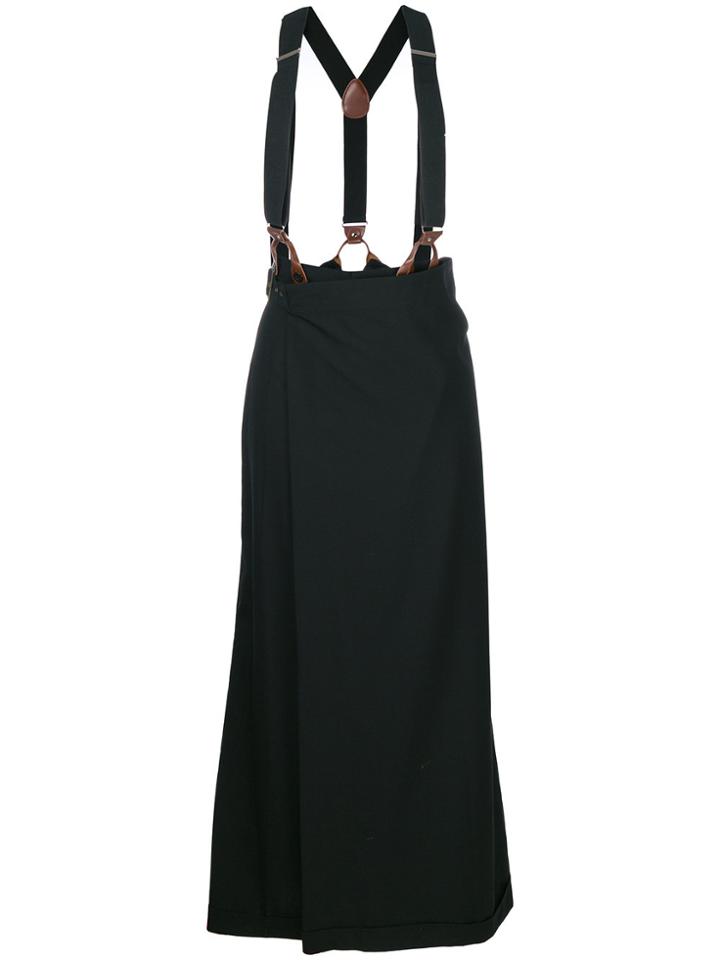 Jean Paul Gaultier Vintage Suspenders Skirt Trousers - Black