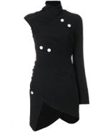 Proenza Schouler Asymmetric Button-embellished Top - Black