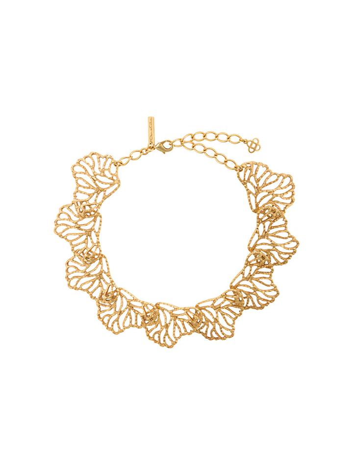 Oscar De La Renta Coral Branch Necklace - Metallic