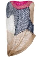 Jil Sander Colourblock Loose Knit Asymmetric Top - Multicolour