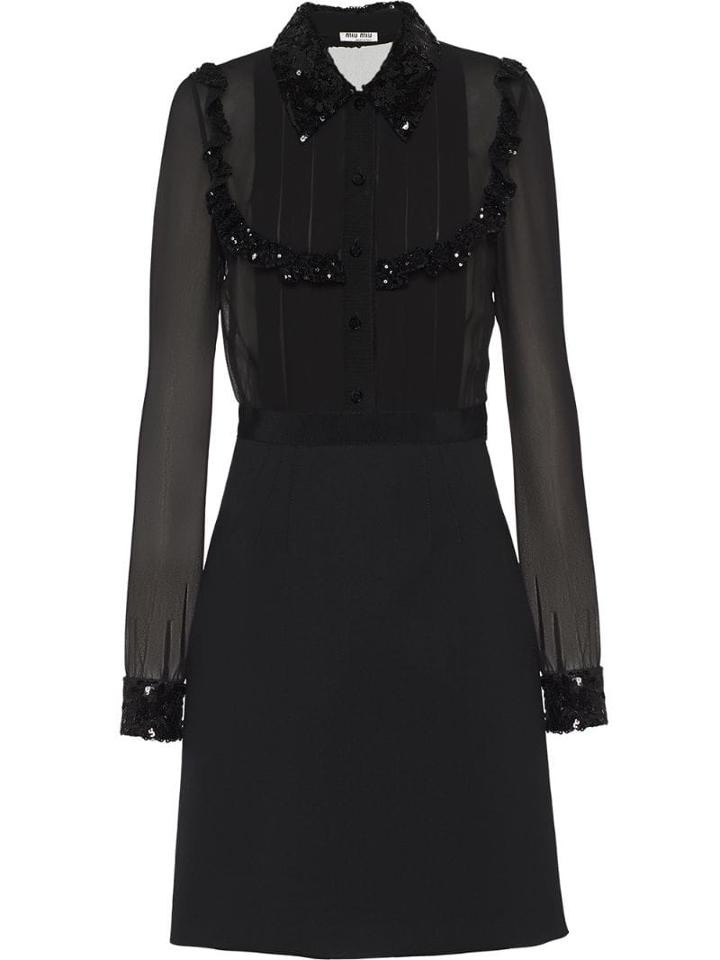 Miu Miu Sequin-embellished Dress - Black