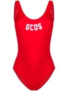 Gcds Logo Swimsuit - Red