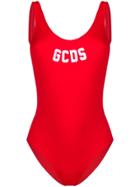 Gcds Logo Swimsuit - Red