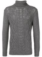 Tagliatore Knitted Roll Neck Sweater - Grey