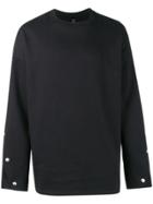 Odeur Button Sleeve Sweatshirt - Black