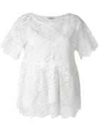 P.a.r.o.s.h. Embroidered Lace Blouse - White