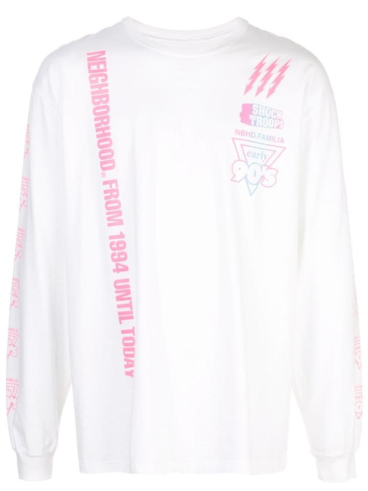 Neighborhood Rear Print Logo Sweatshirt - White