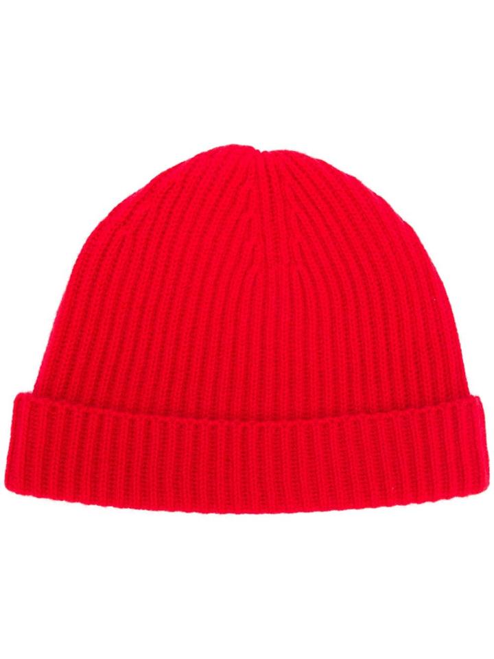 N.peal Ribbed Beanie - Red